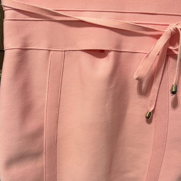 Elegant Pink Bodycon Fitted Pink Midi Dress - Picture 4 of 5